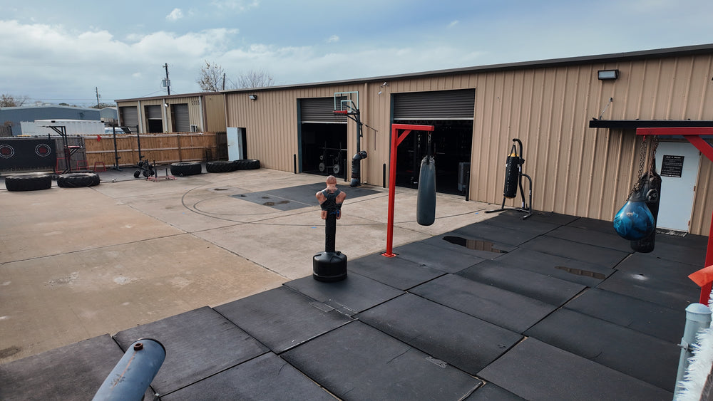 Outdoor basketball court at Apex Intensity